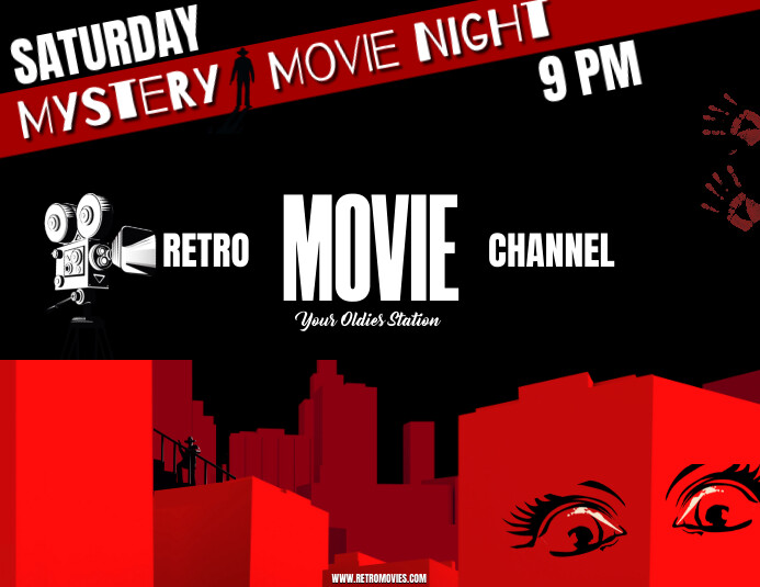 retro movie channel ad Flyer (US Letter) template
