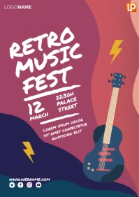 Retro Music A5 template