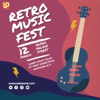 Retro Music Instagram Square (1:1) template