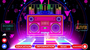 Retro Music Intro  Neon YouTube Intro template