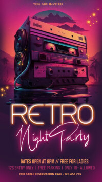 retro music night Instagram Story template