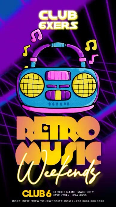 Retro Music Weekends Template | PosterMyWall