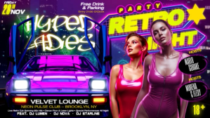 Purple Retro Neon Ladies Night Party YouTube-miniature Template