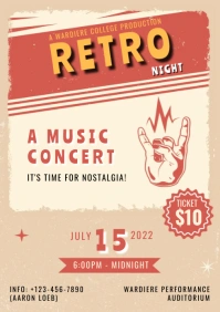 RETRO NIGHT A4 template