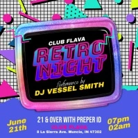 Retro Night Square (1:1) template