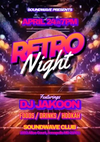 Retro Night Flyer A5 template