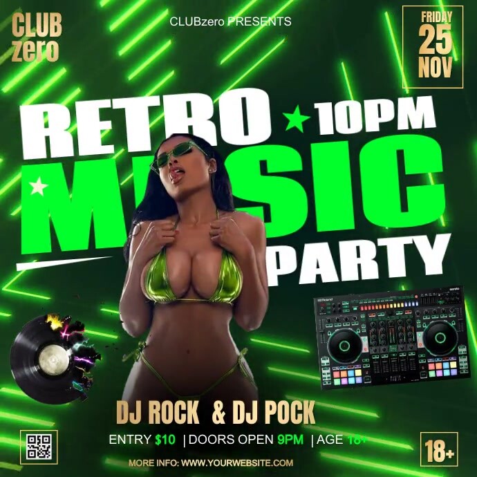 retro night/musical night Instagram Post template
