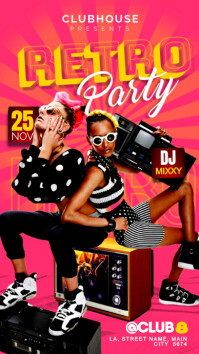 retro night party Instagram Story template