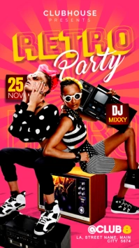 retro night party Instagram Story template