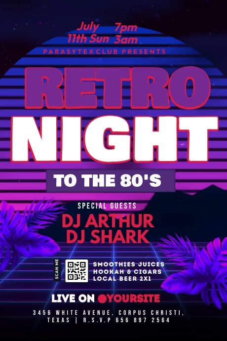 Copy of Retro Night Party | PosterMyWall