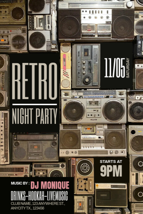 Copy of retro night party | PosterMyWall
