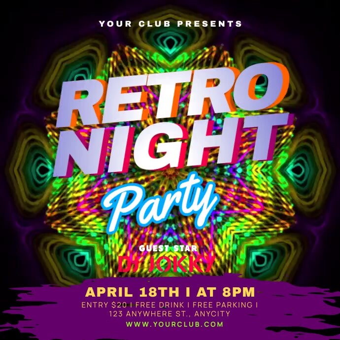 Retro Party Program Copy of Retro Night Party | PosterMyWall