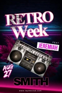 Retro Night Party Video Poster template