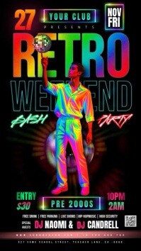 Black Retro Weekend Party Instagram-verhaal Template