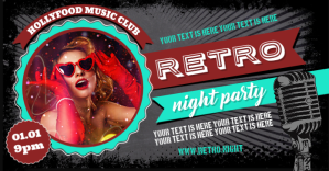 RETRO PARTY BANNER Image partagée Facebook template