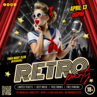 Retro Party Banner Instagram Post template