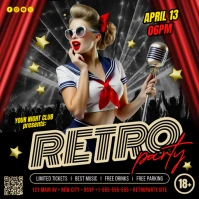 Retro Party Banner Publicación de Instagram template