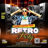 retro party สี่เหลี่ยมจัตุรัส (1:1) template