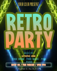 retro party Instagram Portrait template