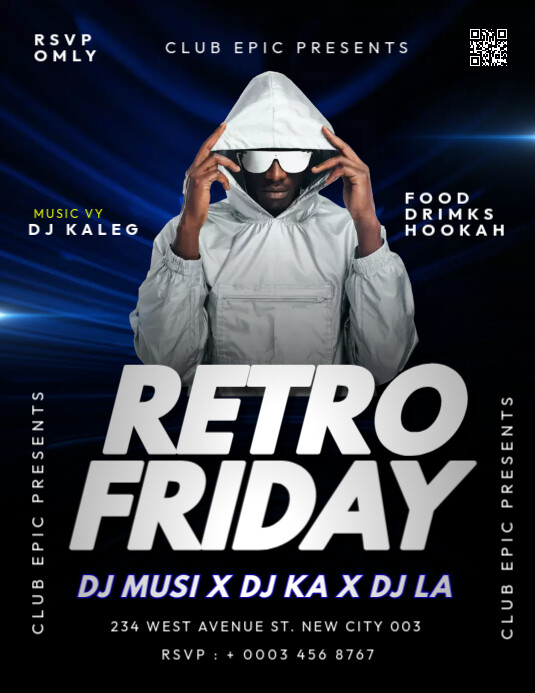 RETRO PARTY Flyer (US Letter) template
