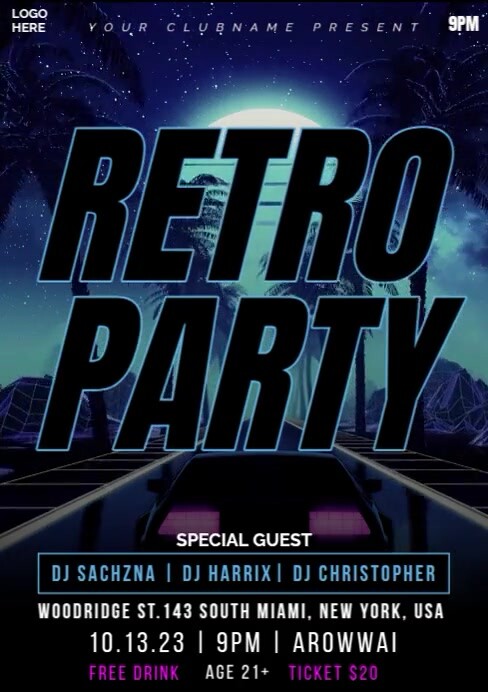 Plantilla de Retro Party | PosterMyWall