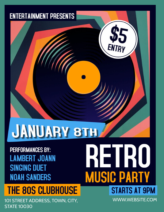 Retro Party Program Copy of Retro Party | PosterMyWall