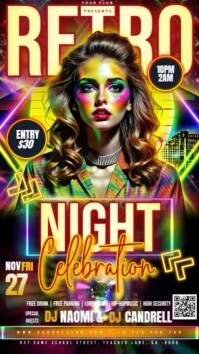 Retro Party Event Ad Instagram Story Design Template