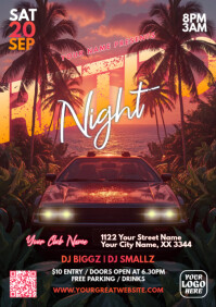 Retro Party Flyer A4 template