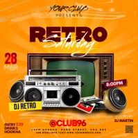 retro party flyer Instagram Post template