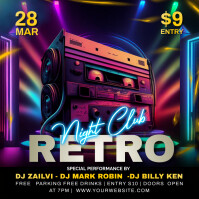 Retro party instagram post template