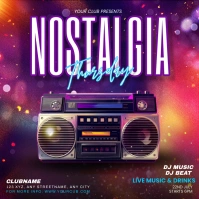 retro party invitation instagram post template