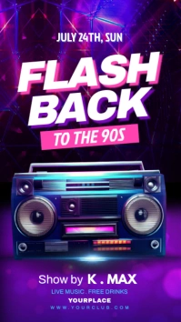 Retro party invitation instagram story template