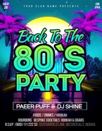 Retro Party Neon Flyer (US Letter) template
