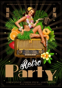 RETRO PARTY POSTER A4 template