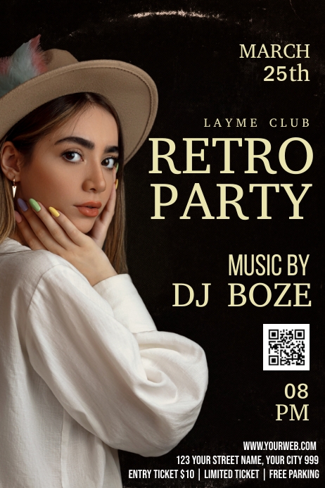 Retro Party Poster template