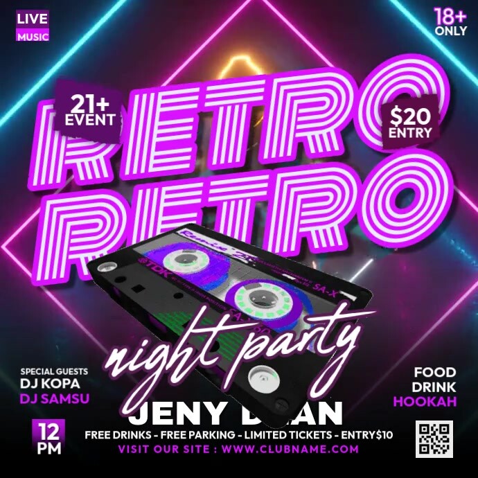 Retro Party Program Modèle Retro Party Video | PosterMyWall