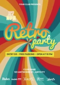 Retro Party Video Template A4