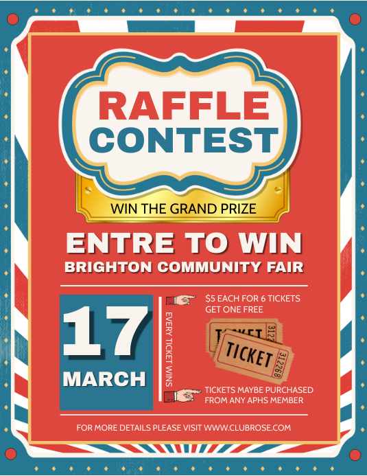 Retro Raffle Contest Flyer Template PosterMyWall