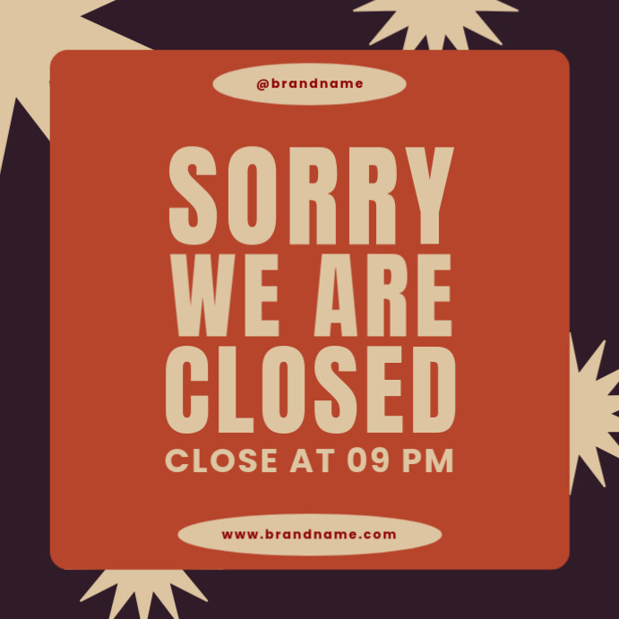 Retro Red Typographic Sorry We Are Closed Announcement Instagram Post ...