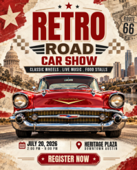 Brun Retro Car Show Instagram Portrait Template