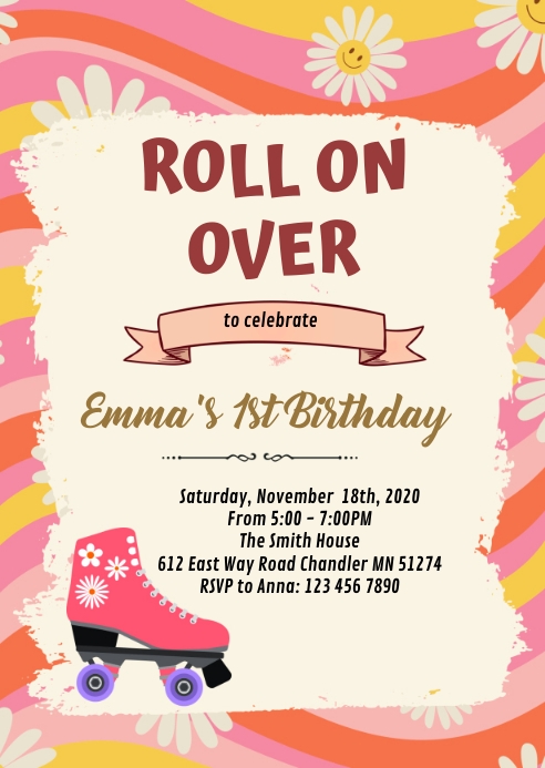 Roller Skating Party Invitations Printable Free
