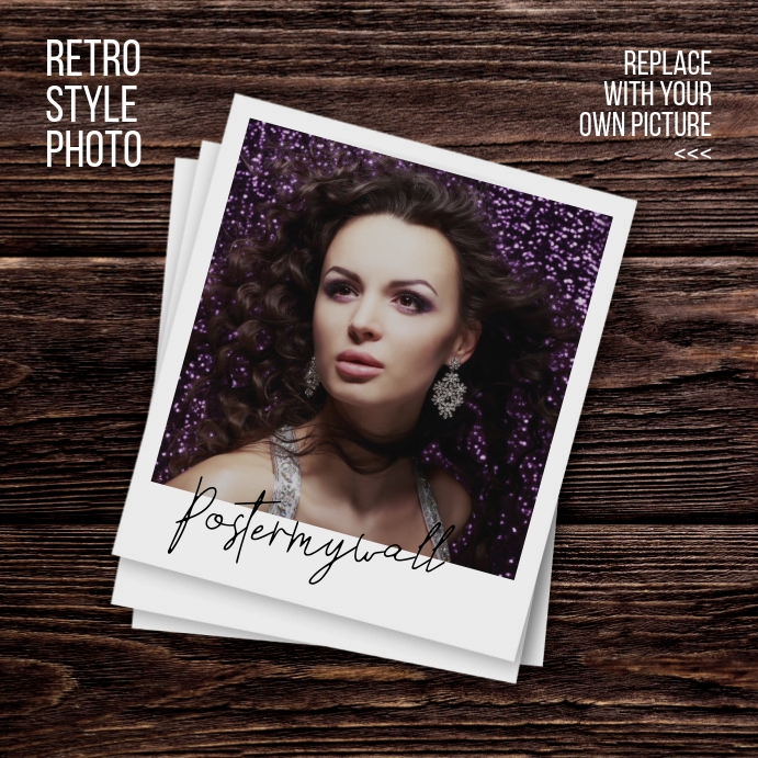 Retro Style Replaceable Photo Frame Template โพสต์บน Instagram