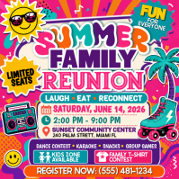 Retro Summer Reunion Family Bash Message Instagram template