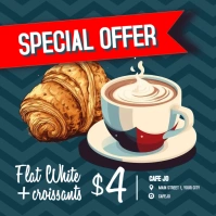 retro template special offer cafe Instagram-opslag