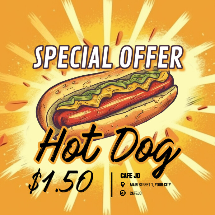 retro template special offer cafe Сообщение Instagram