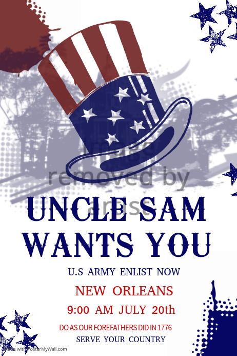 Editable Uncle Sam Retro Uncle Sam Poster Template | PosterMyWall