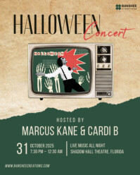 Retro Vintage Portrait InstaHalloween Concert template