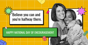 Retro Yellow National Day of Encouragement template