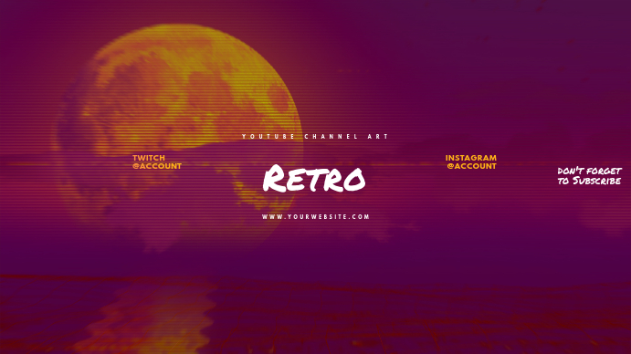 Retro Youtube Channel Art Banner template