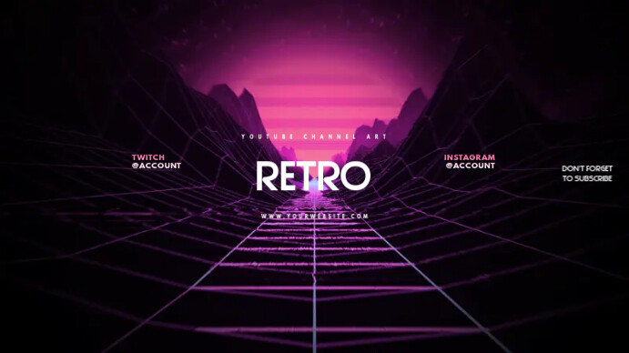 Retro Youtube Channel Art Banner template